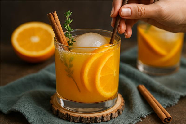 Cinnamon-Spiced Orange & Thyme Mocktail