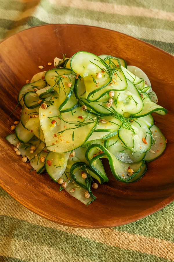 Quick Pickled Cucumber Salad with Coriander Seed