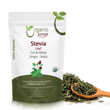 Stevia Leaf Cut & Sifted (Stevia Rebaudiana) - Kosher & USDA Certified | Non-GMO & Gluten Free | Natural Sweetener | 100% Raw from India