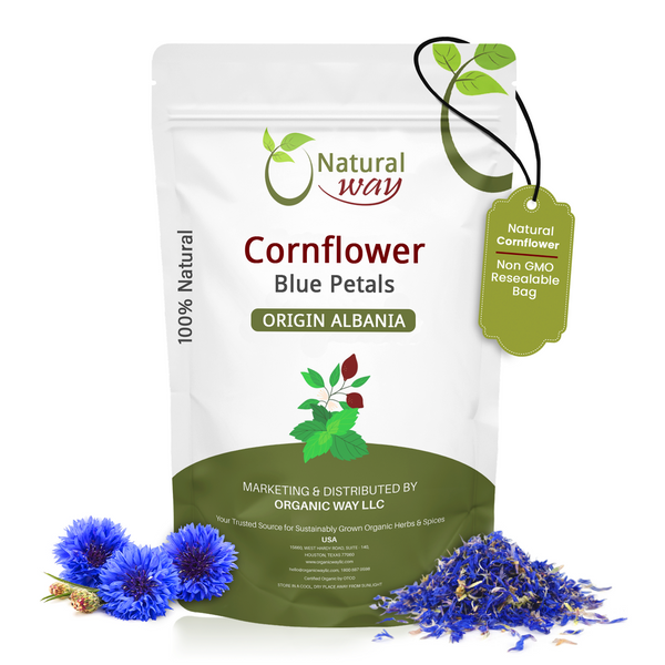 Natural Way Cornflower Blue Petals - Herbal Tea | European Wild-Harvest | Kosher & USDA Certified | Vegan, Non-GMO & Gluten Free | Raw from Albania