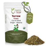 Yarrow Flower Cut & Sifted (Achillea millefolium) - Herbal Tea | European Wild-Harvest | Kosher & USDA Certified | Vegan, Non-GMO & Gluten Free | 100% Raw from Albania