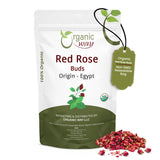 Dried Red Rose Buds - Herbal Tea | European Wild-Harvest | USDA & Kosher Certified | Vegan, Non GMO & Gluten Free | Origin - Egypt