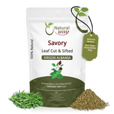 Natural Savory Leaf Cut & Sifted (Satureja hortensis) | Herbal Tea - European Wild-Harvest | Kosher Certified | Non GMO & Gluten Free | Origin - Albania