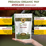 Avocado Dried Leaves Whole - Kosher & USDA Certified | Non GMO & Gluten Free | Origin - Sri-Lanka