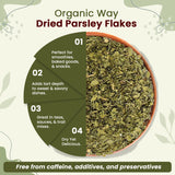 Dried Parsley Flakes - Herbal Tea - European Wild-Harvest | USDA & Kosher Certified | Vegan, Non GMO & Gluten Free | Origin - Egypt