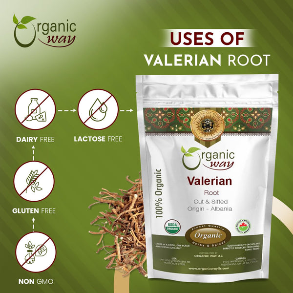 Organic Way Valerian Root Cut & Sifted  (1/2LBS / 8Oz