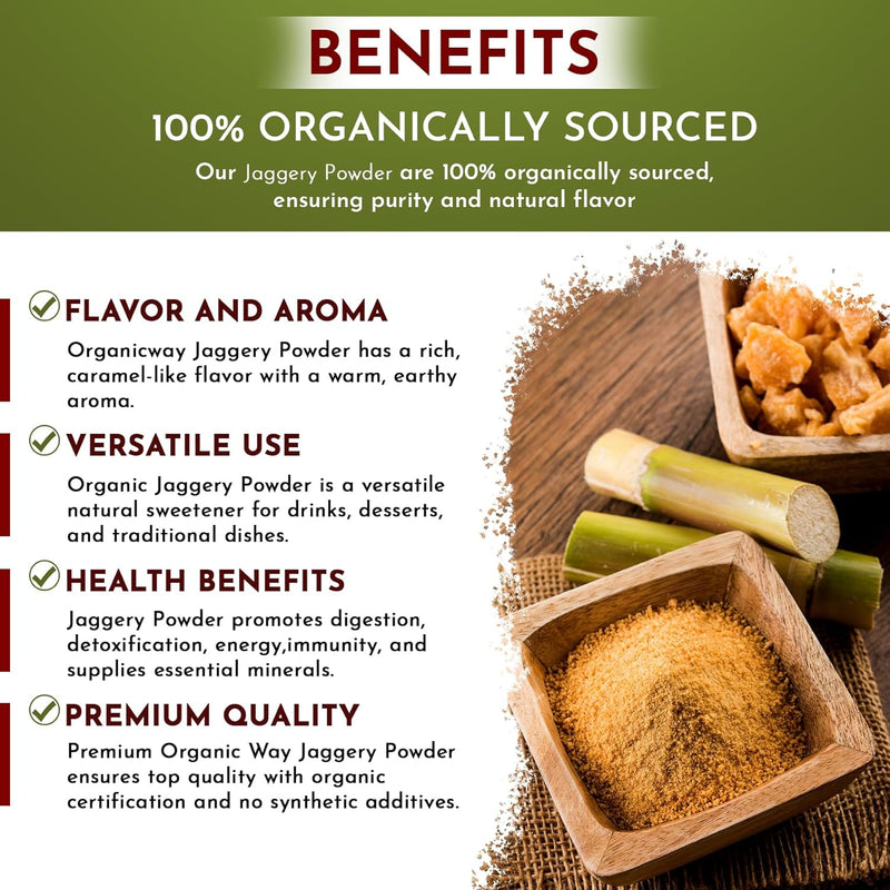 Jaggery Powder | European Wild-Harvest | Kosher Certified | Vegan, Non GMO & Gluten Free | USDA Certified | Origin - India