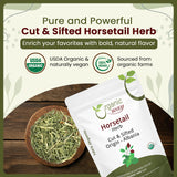Horsetail Herb Cut & Sifted (Equisetum arvense) - Herbal Tea | European Wild-Harvest | Kosher & USDA Certified | Vegan, Non-GMO & Gluten Free | 100% Raw from Albania