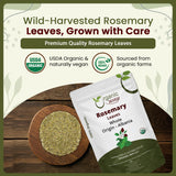 Dried Rosemary Leaves Whole Herb - Herbal Tea & Culinary Use | European Wild-Harvest | Kosher & USDA Certified | Vegan, Non-GMO & Gluten Free | 100% Raw from Albania
