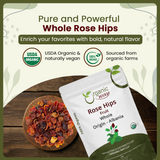 Premium Rosehips Fruit Whole (Rosa canina) - European Wild-Harvest | Kosher Certified | Vegan, Non GMO & Gluten Free | USDA Certified | Origin - Albania