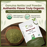 Nettle Leaf Powder (Urtica dioica) - Herbal Tea | Kosher Certified | Raw, Vegan, Non GMO & Gluten Free | USDA Certified | Origin - Albania
