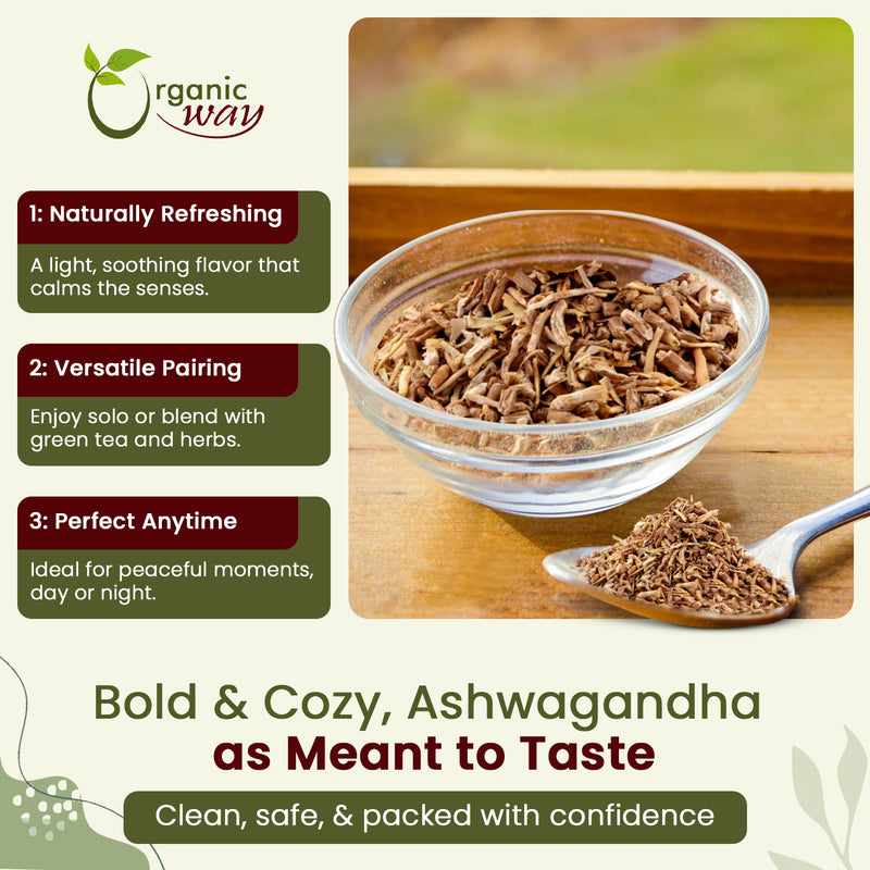 Ashwagandha Root Cut & Sifted (Withania somnifera) - Kosher Certified | Vegan, Non GMO & Gluten Free | USDA Certified | Origin - India