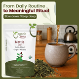 Stinging Nettle Leaf Cut & Sifted (Urtica dioica) Herbal Tea - European Wild-Harvest | Kosher Certified | Vegan, Non GMO & Gluten Free | USDA Certified | Origin - Albania
