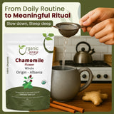 Chamomile Flower Whole (Matricaria chamomilla) - Herbal Tea | European Wild-Harvest | Kosher & USDA Certified | Vegan, Non-GMO & Gluten Free | 100% Raw from Albania