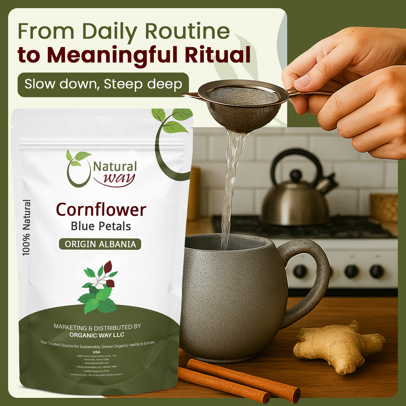 Natural Cornflower Blue Petals - Herbal Tea | European Wild-Harvest | Kosher & USDA Certified | Vegan, Non-GMO & Gluten Free | Raw from Albania
