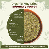 Dried Rosemary Leaves Whole Herb - Herbal Tea & Culinary Use | European Wild-Harvest | Kosher & USDA Certified | Vegan, Non-GMO & Gluten Free | 100% Raw from Albania