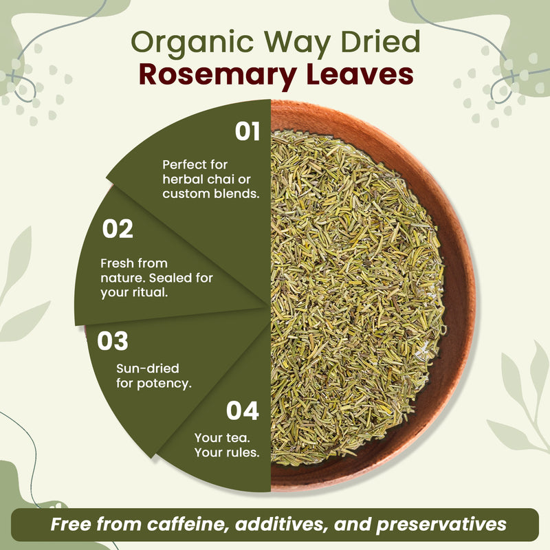 Dried Rosemary Leaves Whole Herb - Herbal Tea & Culinary Use | European Wild-Harvest | Kosher & USDA Certified | Vegan, Non-GMO & Gluten Free | 100% Raw from Albania