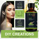 Basil Essential Oil for Diffusers | Natural Aroma Oil for Home Fragrance, Humidifier & DIY Candle Making, Long Lasting Scent for Office, Bedroom & Soothing Scent 4 Fl Oz (120 mL)