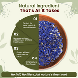 Natural Cornflower Blue Petals - Herbal Tea | European Wild-Harvest | Kosher & USDA Certified | Vegan, Non-GMO & Gluten Free | Raw from Albania
