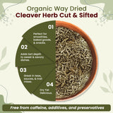 Dried Cleaver Herb Cut & Sifted - Herbal Tea - Origin Albania