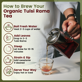 Tulsi/Holy Basil (Rama) Cut & Sifted (Ocimum tenuiflorum) - Pure Leaves Herbal Tea | USDA & Kosher Certified | Vegan, Non GMO & Gluten Free | Resealable Bag | 100% Raw from India