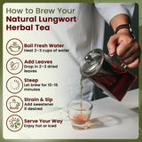 Natural Lungwort Herb Powder (Pulmonaria Officinalis) - Herbal Tea | Kosher Certified | Raw, Vegan, Non GMO & Gluten Free | USDA Certified | Origin - Albania