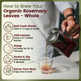 Dried Rosemary Leaves Whole Herb - Herbal Tea & Culinary Use | European Wild-Harvest | Kosher & USDA Certified | Vegan, Non-GMO & Gluten Free | 100% Raw from Albania