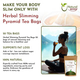 Herbal Slimming Pyramid Tea Bags | Herbal Blend for Natural Cleansing & Balanced Lifestyle | Herbal Slimming Pyramid Tea Bags | Caffeine Free 100% Natural Ingredients | ECO Conscious Tea Bags | 50 Tea Bags