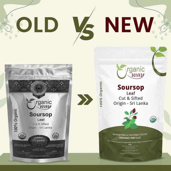 Dried Soursop Leaf Coarse Cut (Annona Muricata) - Herbal Tea | Vegan, Non GMO & Gluten Free | Kosher Certified | Resealable Bag | 100% Raw from Sri Lanka