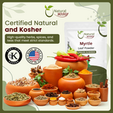 Natural Myrtle Leaf Powder (Myrtus communis) - European Wild-Harvest | Kosher Certified | Raw, Vegan, Non GMO & Gluten Free | USDA Certified | Origin - Albania