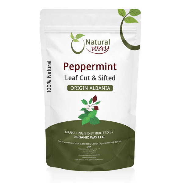 Natural Peppermint Leaf Cut & Sifted (Mentha and piperita) | Herbal Tea - European Wild-Harvest | Kosher Certified | Raw, Vegan, Non GMO & Gluten Free | USDA Certified | Origin - Albania