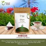 Hibiscus Tea Bags |  Herbal Blend for Natural Cleansing & Balanced Lifestyle | Herbal Slimming Pyramid Tea Bags | Caffeine Free 100% Natural Ingredients | ECO Conscious Tea Bags