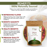 Hibiscus Tea Bags |  Herbal Blend for Natural Cleansing & Balanced Lifestyle | Herbal Slimming Pyramid Tea Bags | Caffeine Free 100% Natural Ingredients | ECO Conscious Tea Bags | 9 Oz (Pack of 100)