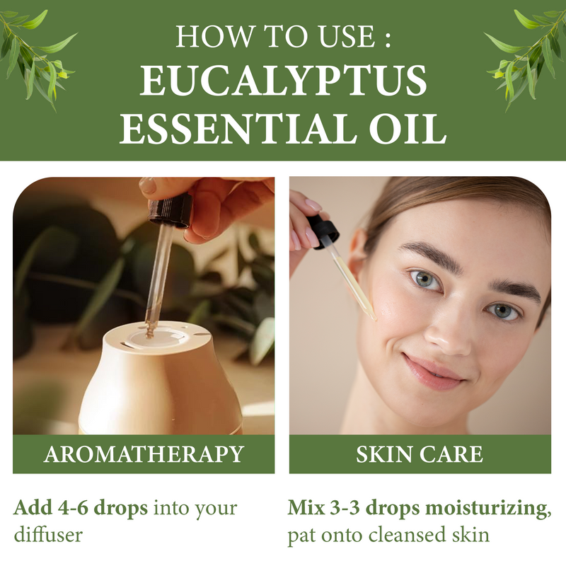 Natural Way Eucalyptus Essential Oil | Premium Grade Essential Oils for Hair Care, Oil for Skin, Aromatherapy, & Diffuser | Essential Oil for Skin Tag Remover, Massage Oil & Humidifier Use | 4 Fl Oz (120 mL)