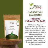 Hibiscus Tea Bags |  Herbal Blend for Natural Cleansing & Balanced Lifestyle | Herbal Slimming Pyramid Tea Bags | Caffeine Free 100% Natural Ingredients | ECO Conscious Tea Bags