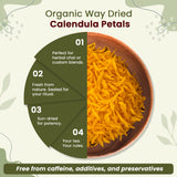 Dried Calendula Petals | Herbal Tea (Calendula Officinalis) - European Wild-Harvest | Kosher Certified | USDA Certified | Origin - Albania