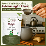 Mullein Leaf Cut & Sifted (Verbascum thapsus) Herbal Tea  - European Wild-Harvest | Kosher Certified | Non GMO & USDA Certified | Origin - Albania