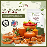 Mullein Leaf Cut & Sifted (Verbascum thapsus) Herbal Tea  - European Wild-Harvest | Kosher Certified | Non GMO & USDA Certified | Origin - Albania