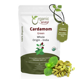 Green Cardamom Whole Pods, Hari Elaichi (Elettaria cardamomum) - Kosher & USDA Certified | Vegan, Non-GMO & Gluten Free | Resealable Bag | Adds Flavour | 100% Raw from India