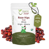 Premium Rosehips Fruit Whole (Rosa canina) - European Wild-Harvest | Kosher Certified | Vegan, Non GMO & Gluten Free | USDA Certified | Origin - Albania