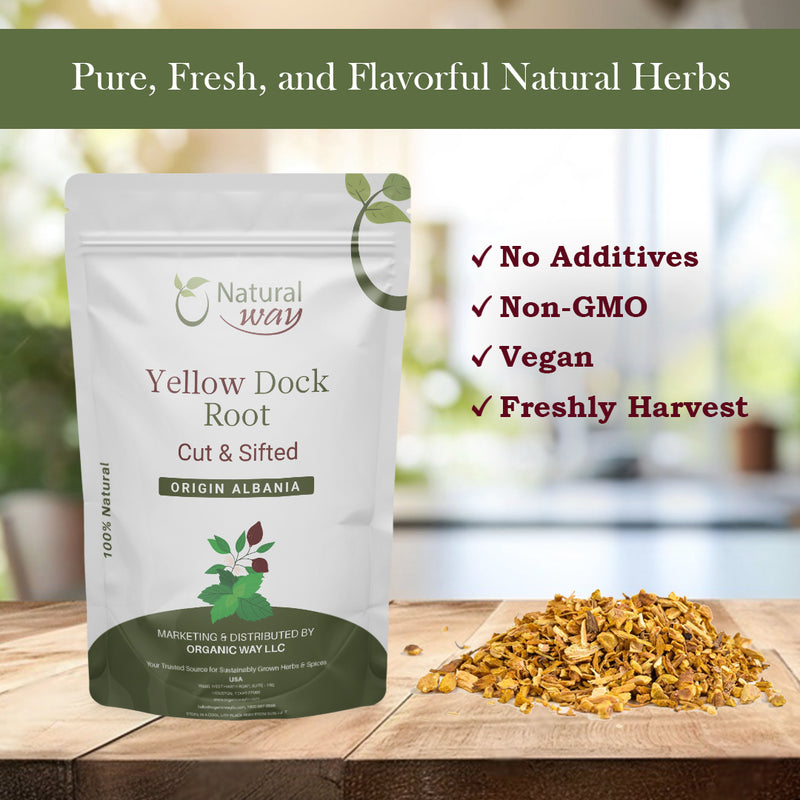 Natural Dried Yellow Dock Root Cut & Sifted